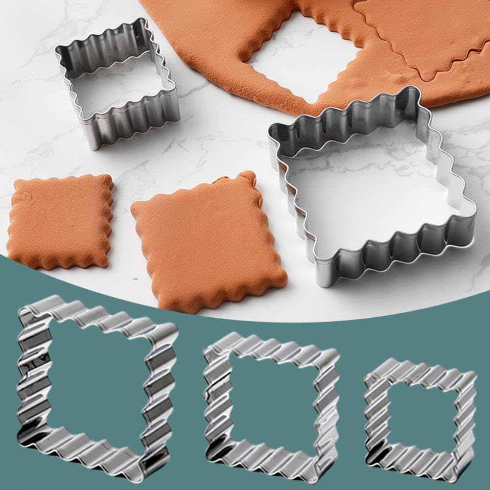 Stampi rettangolari per biscotti – Kit di formine per biscotti in acciaio inox | Tagliabiscotti rettangolari in acciaio inox per fare biscotti, pasticcini, torte morbide