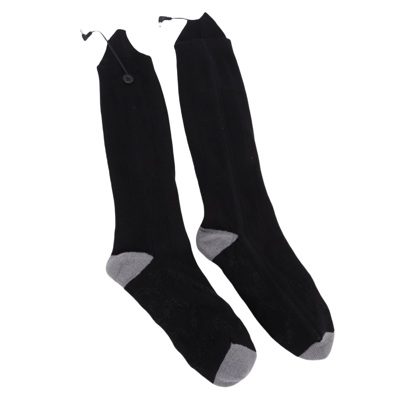 Chaussettes chauffantes pour hommes et femmes, chaussettes thermiques électriques, semelle complète, chauffage supérieur, 2 piles 5000mAh, 1 paire, contrôle par application, noir