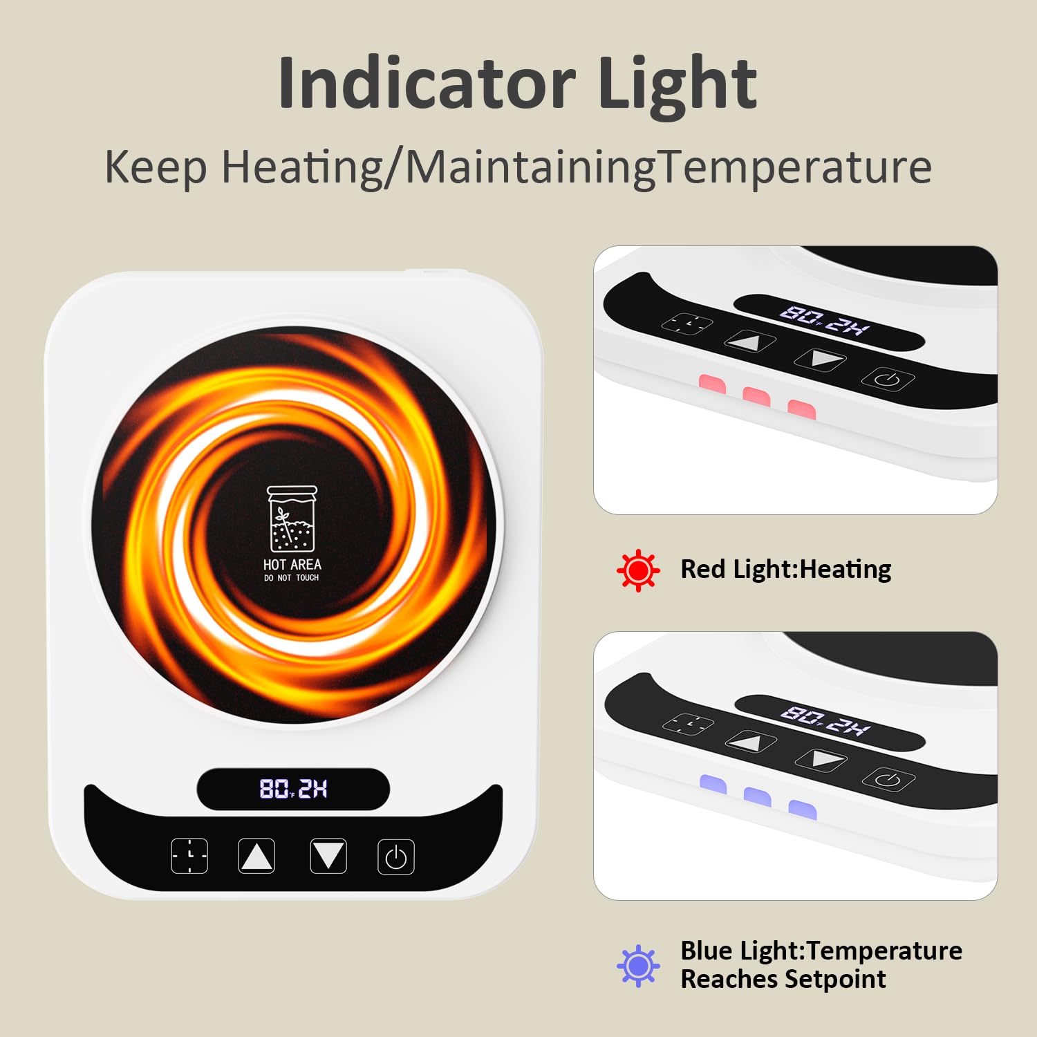 2025 Latest Model Sourdough Starter Warmer with Thermostat Control(4.5-Inch Heating Area,70-100°F), Auto Warming On/Off, 12-Hour Timer, Food-Grade Silicone Mat, Ideal for Bread Maker?White
