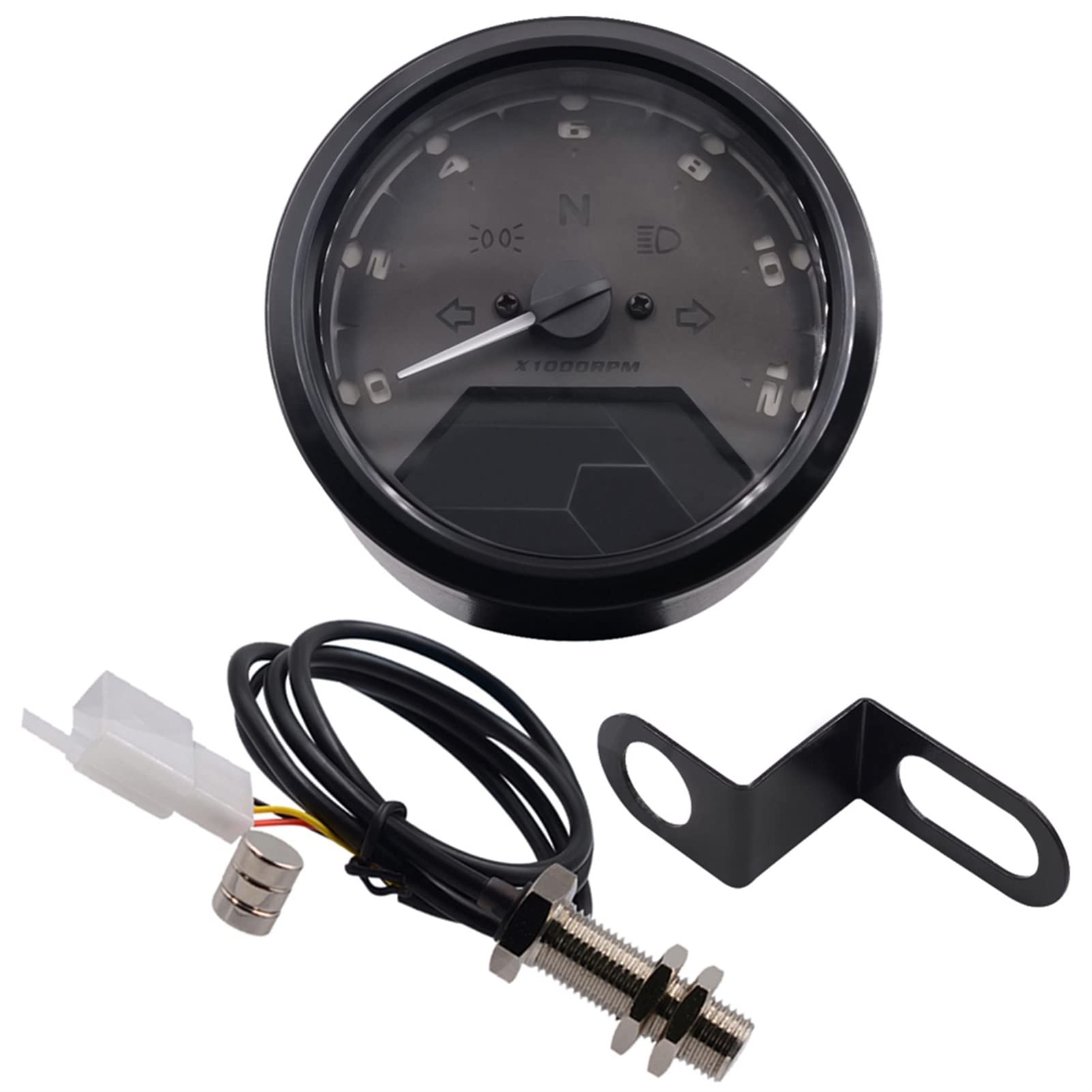 CS-363 Tachimetro universale for motocicletta Contagiri digitale impermeabile con retroilluminazione a quadrante Indicatore del carburante Cruscotto Indicatori Contachilometri Misuratore per mo