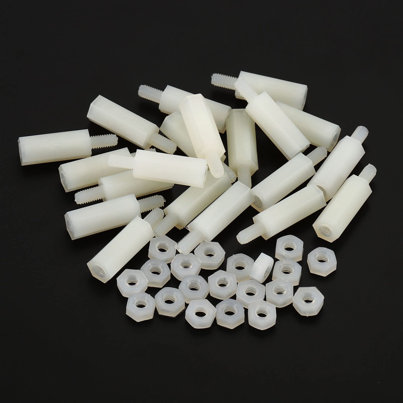 PATIKIL M3 Standoff Screws 40 Pack Nylon Hex PCB Standoffs Nuts for Motherboards Computer Cases, Circuit Boards, Electronics - Image 3