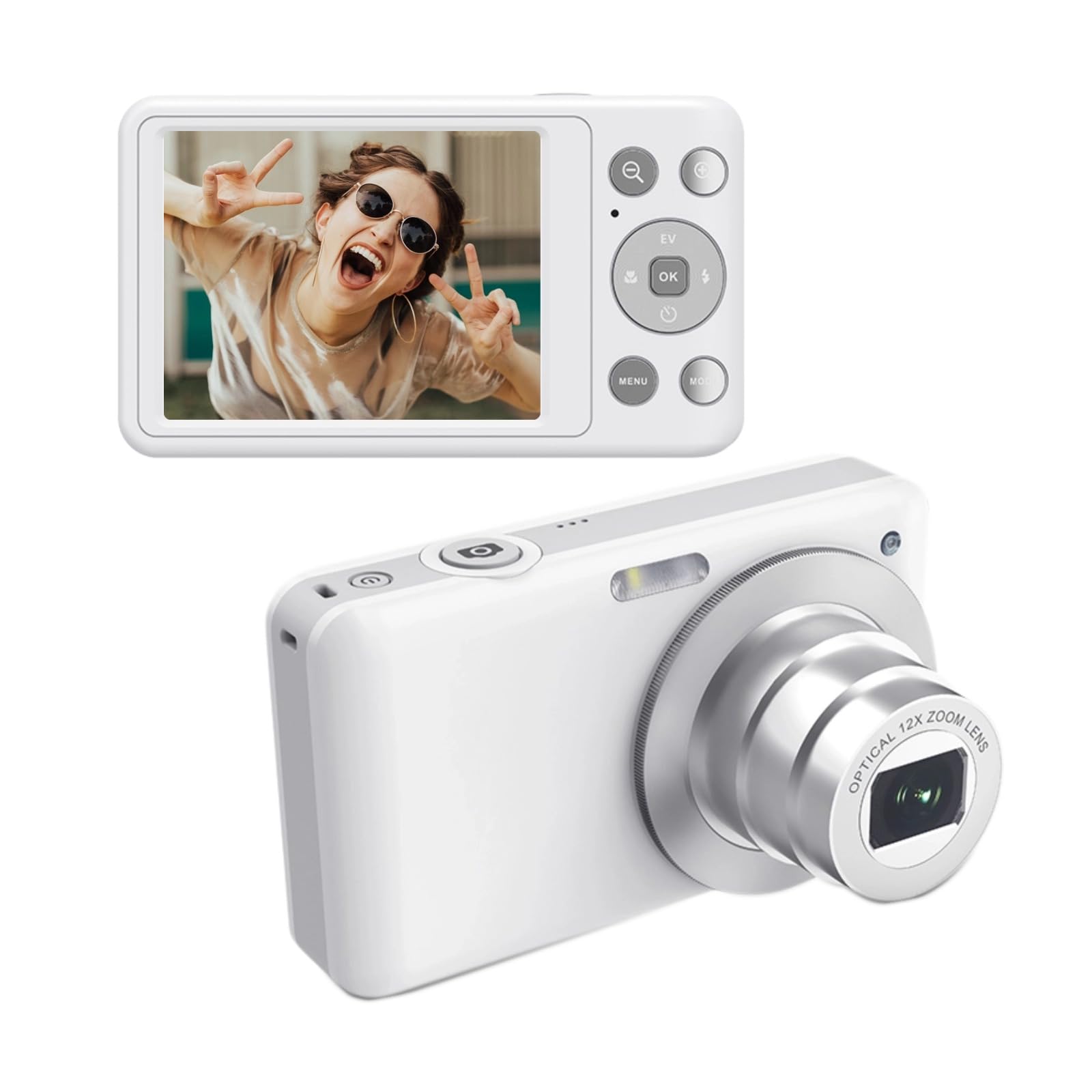 Aparat Cyfrowy 4K do Fotografii, Kamera Vlogging 64MP dla YouTube, 3 -calowy Ekran Kompaktowy Aparat Podróżny dla Nastolatków z 10x Optycznym Zoomem Cyfrowym, Autofokus,