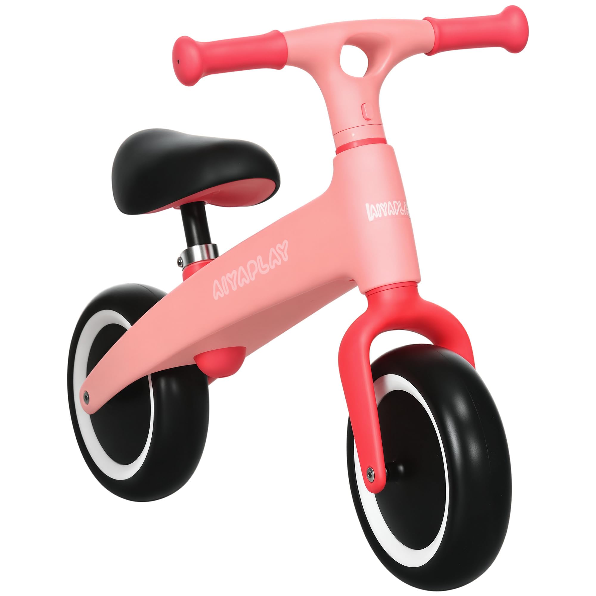 AIYAPLAY Baby Balance Bike Children Bike Without Pedals w/Adjustable Seat, 19 cm Wide Wheels, for Toddlers, Ages 1.5-3 Years up to 25kg - Pink