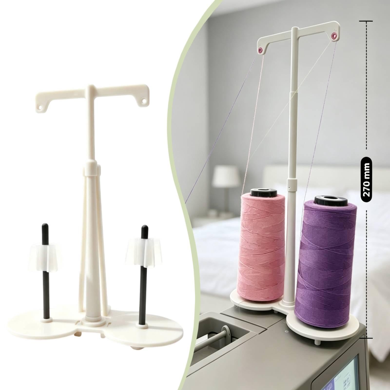 Soporte Doble para Carretes de Hilo, Equipo de Almacenamiento, Soporte Versátil para, Soporte para Carretes para Entusiastas del Bordado Y El, Blanco, Individual