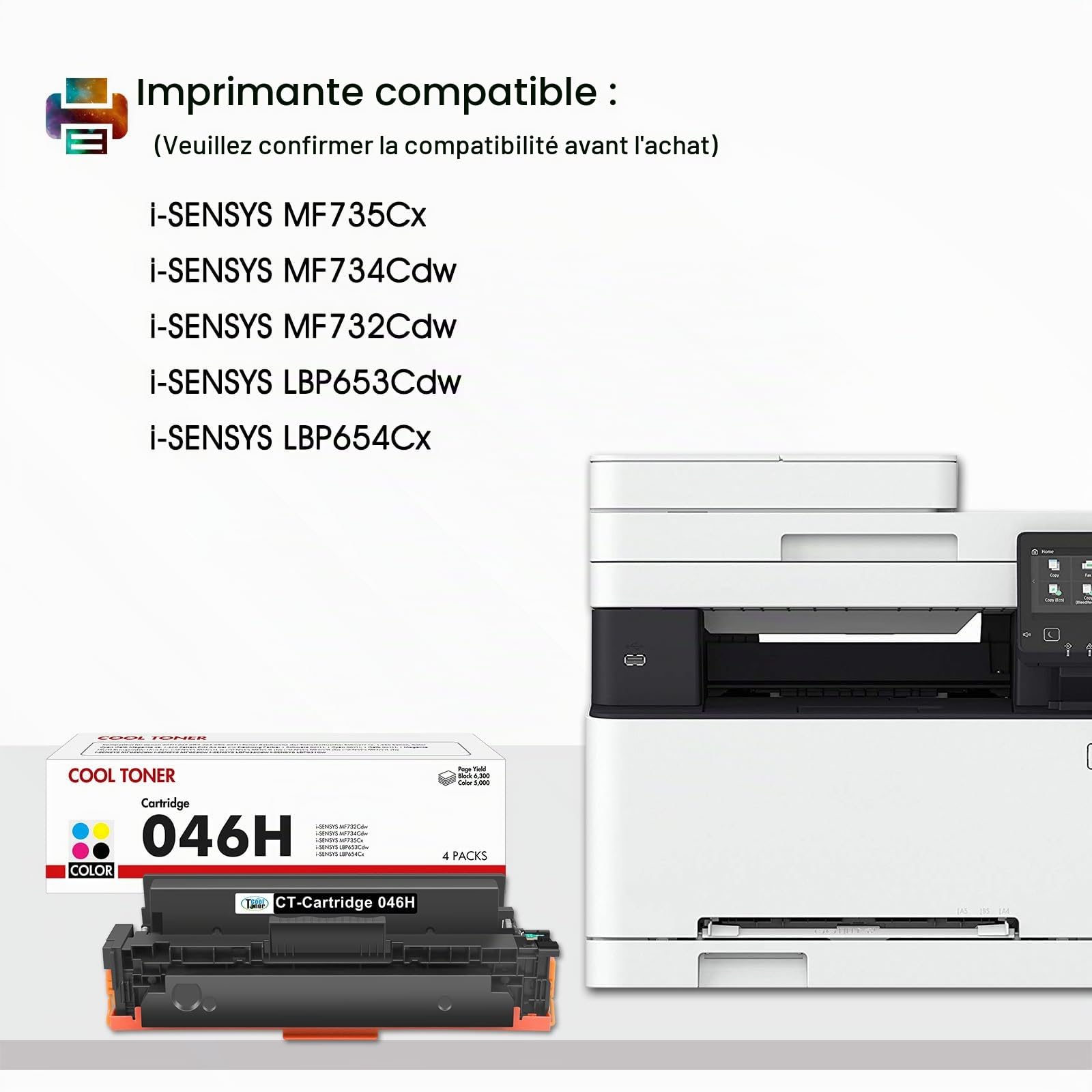 046H 046 Cartouche de Toner Compatible pour Canon 046H i-SENSYS MF732Cdw