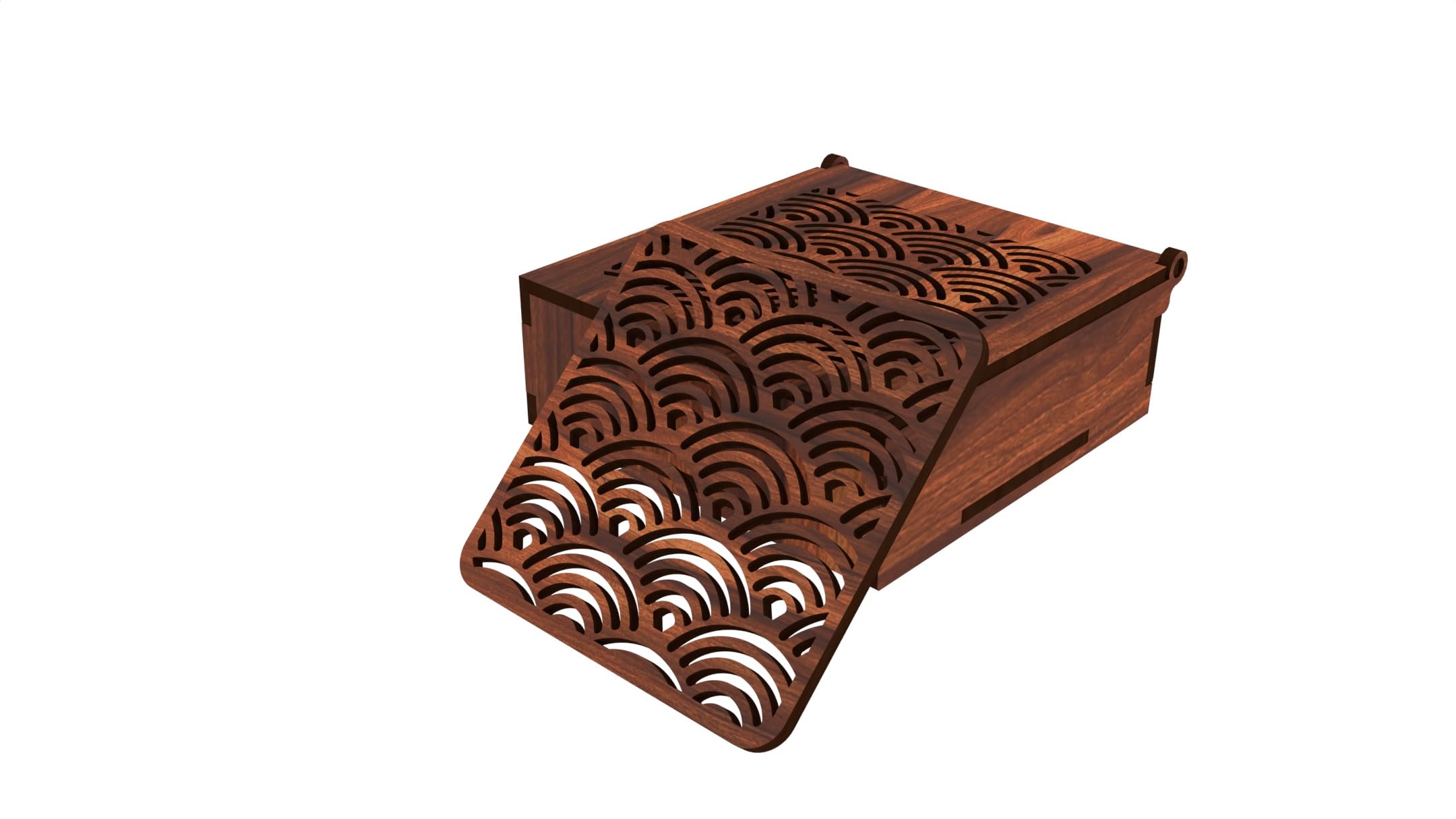 12 FOX Wooden Tea Coaster Asian Red Wood Handcrafted Coasters Home Kitchen for Tea & Coffee Table Décor Set of 6 |10.5x10cm TCCOST010D 2