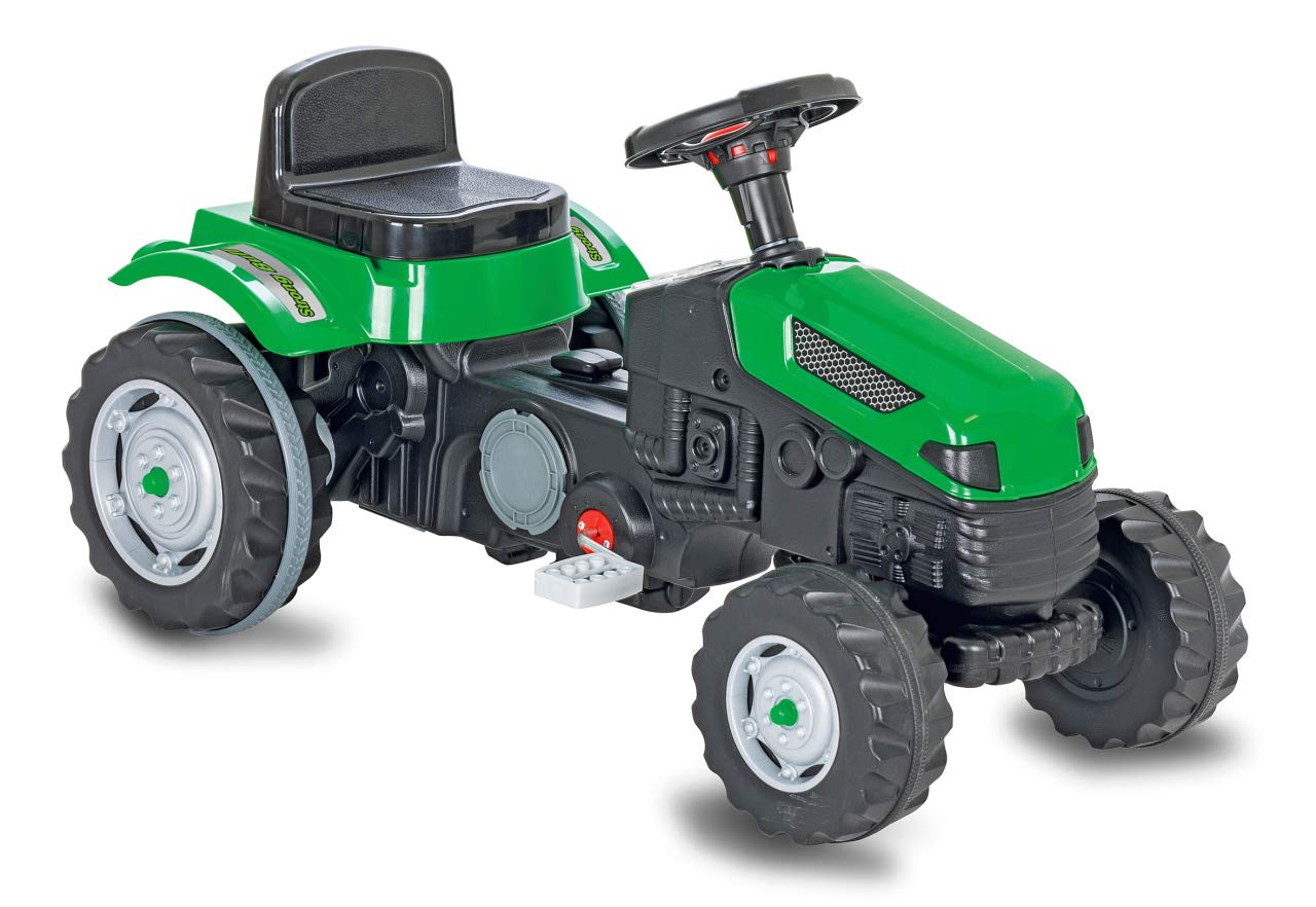 Trettraktor Strong Bull – Kippschutz, Antrieb durch Treten der Pedale, leichtgängiges Lenkradsystem, Verstellbarer Sitz, Hupe, Anhängerkupplung, Maximalgewicht 60 KG
