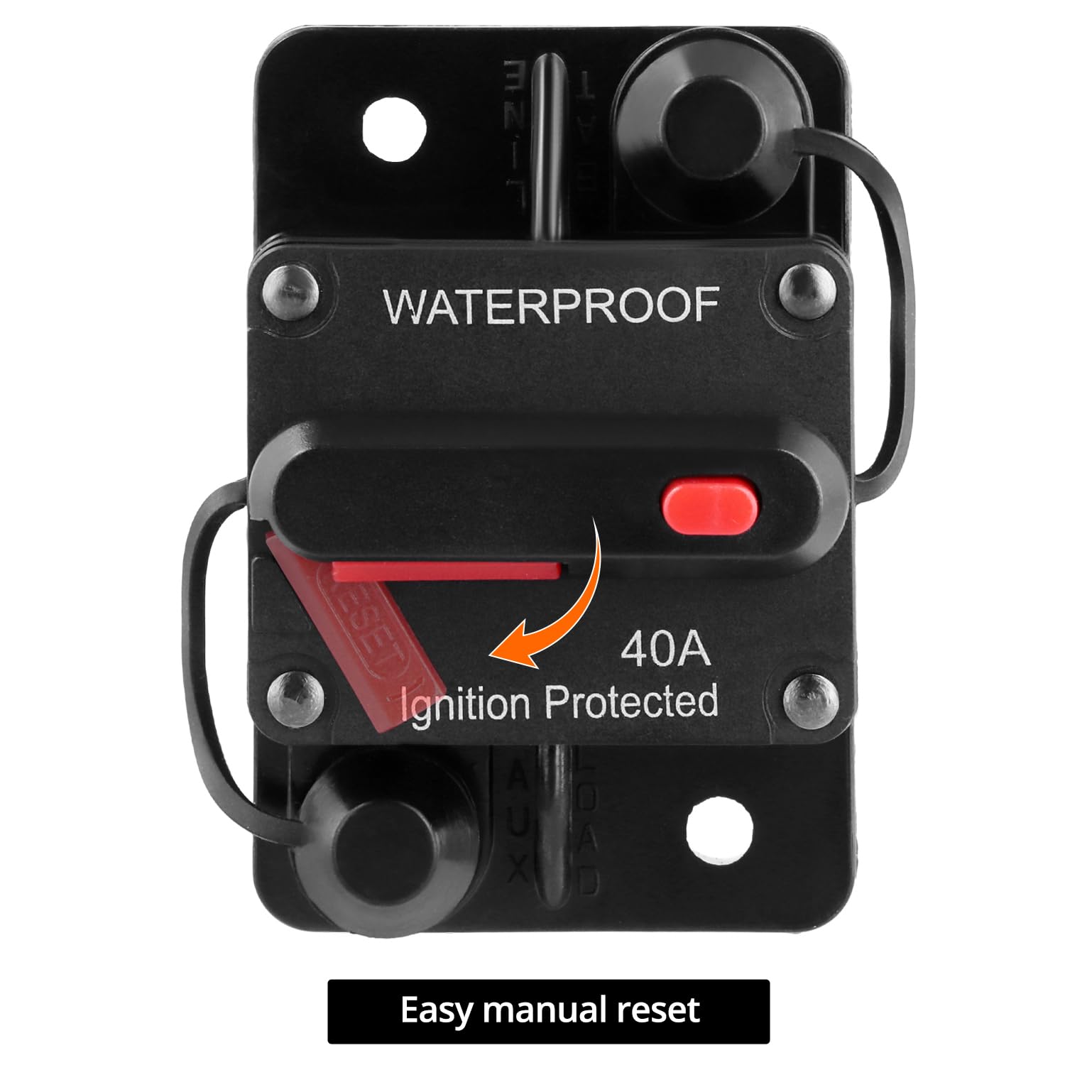 RKURCK 12V-24V DC 80 Amp Circuit Breaker With Manual Reset - Fuse Holder For Car Audio, Boat, Marine