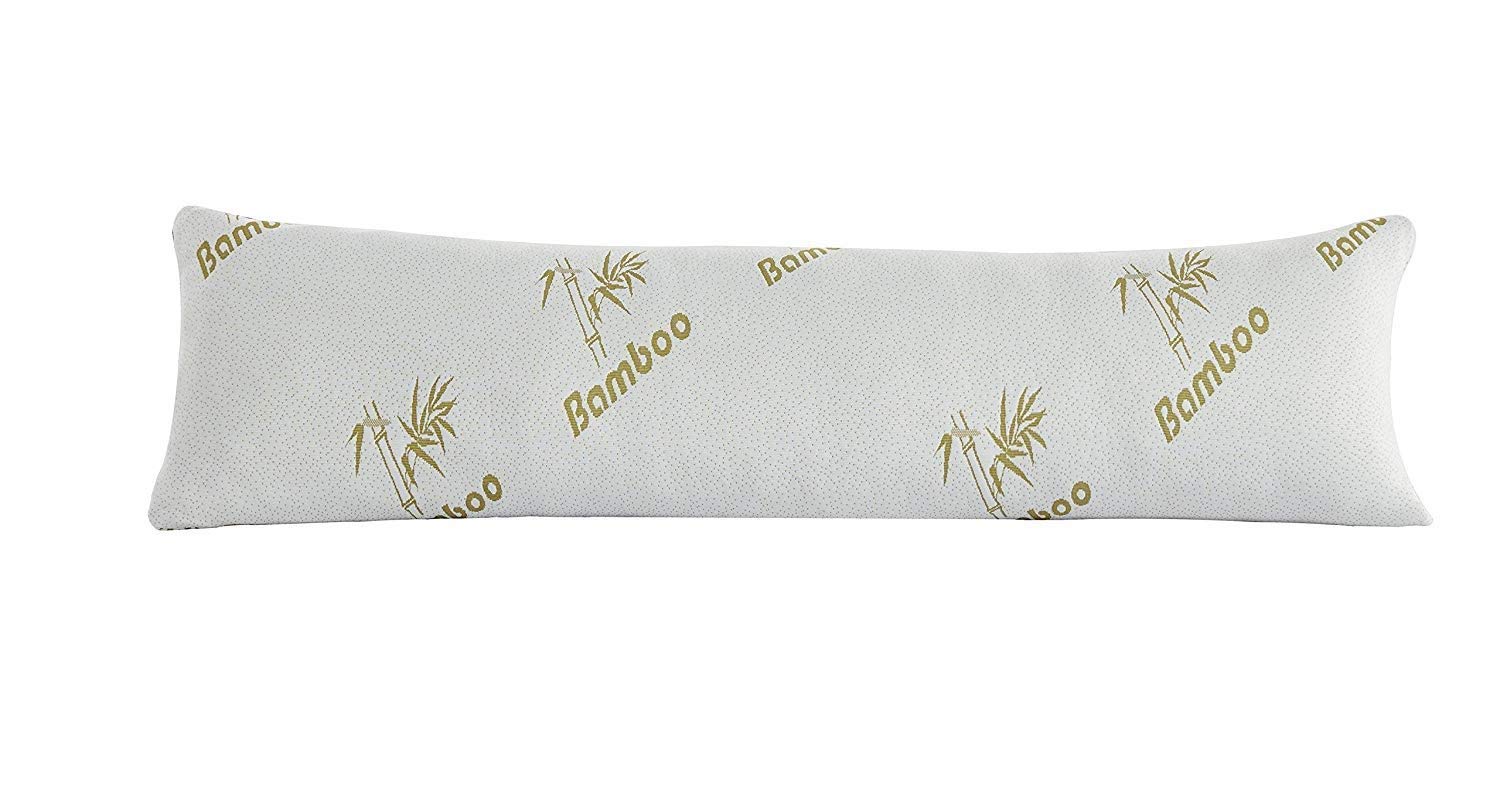 The Liquidator Collections Bamboo Combination Shredded Memory Foam Full 16"X48" Body Pillow with Hypoallergenic Outer Fabric with Removable Zipper Pillow