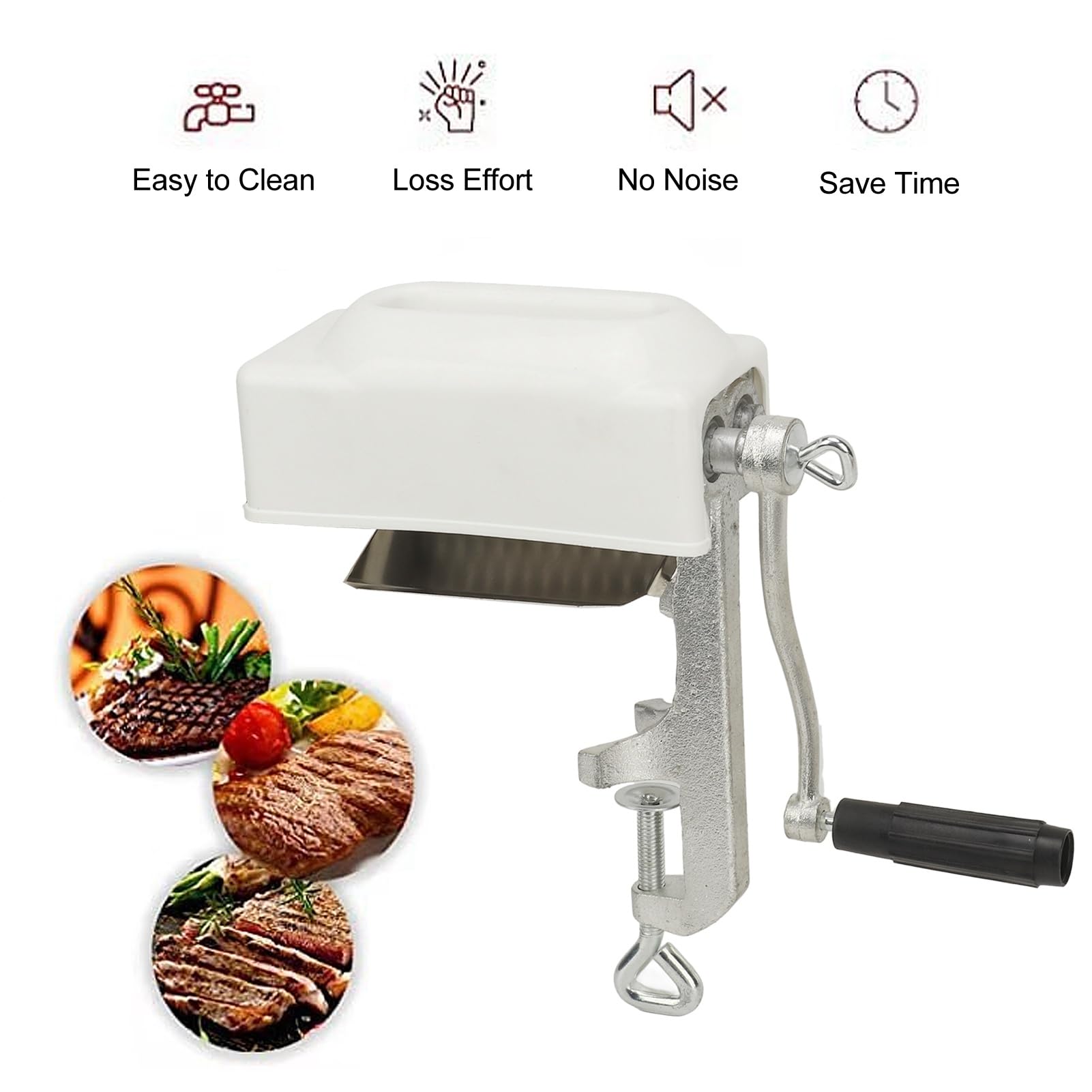 Fleischklopfer Würfel, Robustes Steak Abflachungswerkzeug manueller Fleischklopfer mit Gusseisenrollen für gewerbliche und private Küche