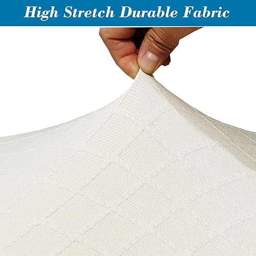 Miniatura 4 de HFCNMY Fundas de taburete rectangulares, paquete de 2 fundas elásticas rectangulares para taburetes de bar, fundas de taburete de tocador de