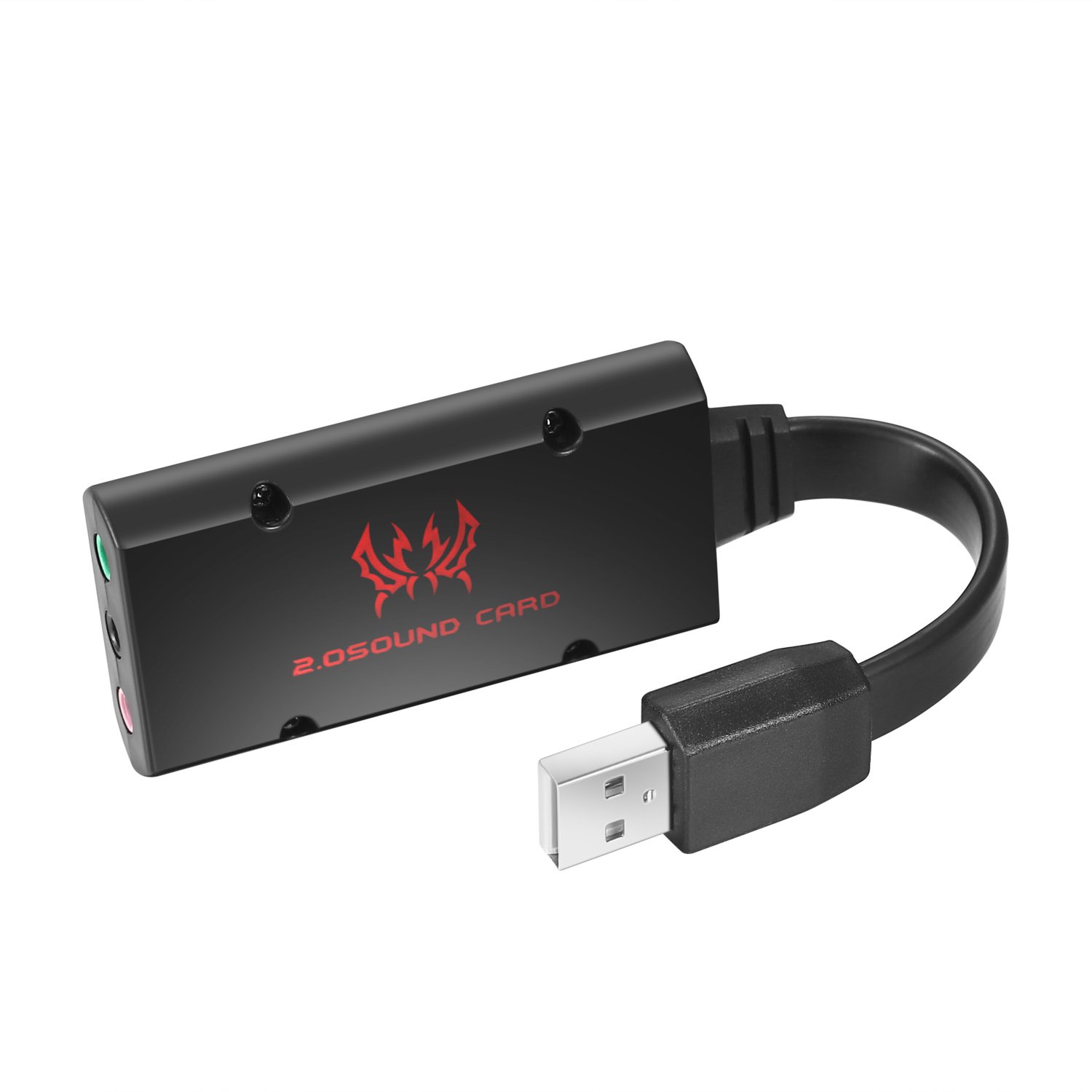 KOTION Each Sound Card Adapter External Audio Adapter 2.0 USB 3D Stereo Sound Card Converter 3.5mm AUX Microphone Jack for Gaming Headset Earphone PS4 PC Laptop Windows Mac OS Linux,Audio Adapter