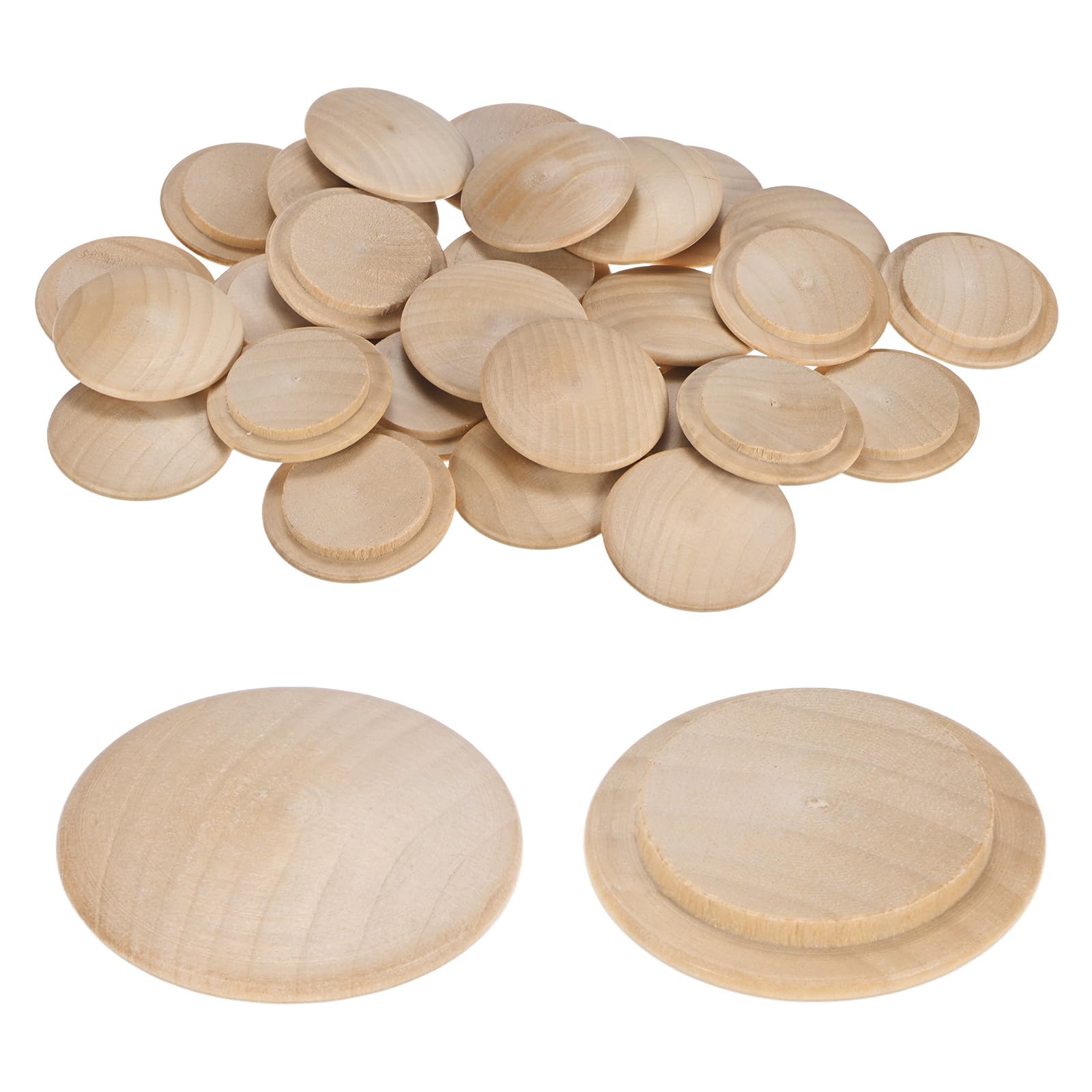 M METERXITY 25-Pack Wood Plugs for Screw Holes 40 x 30mm Beech Button Wood Top Plugs for Furniture/Stair/Chair/Craft