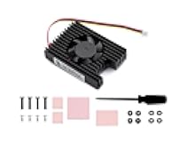 waveshare Cooling Fan for Raspberry Pi Compute Module 5, CM5 Heatsink All-in-one Cooler Cooling Fan with Thermal Tapes, 8000±10% RPM, PWM Speed Adjustment, 5V Power Supply