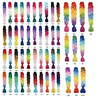 Vista 6 de Xiaofeng Extensiones de cabello trenzado para mujer, 3 paquetes de 100g/paquete (3.53 oz/paquete), 24 pulgadas, alta temperatura, ombré, pelo