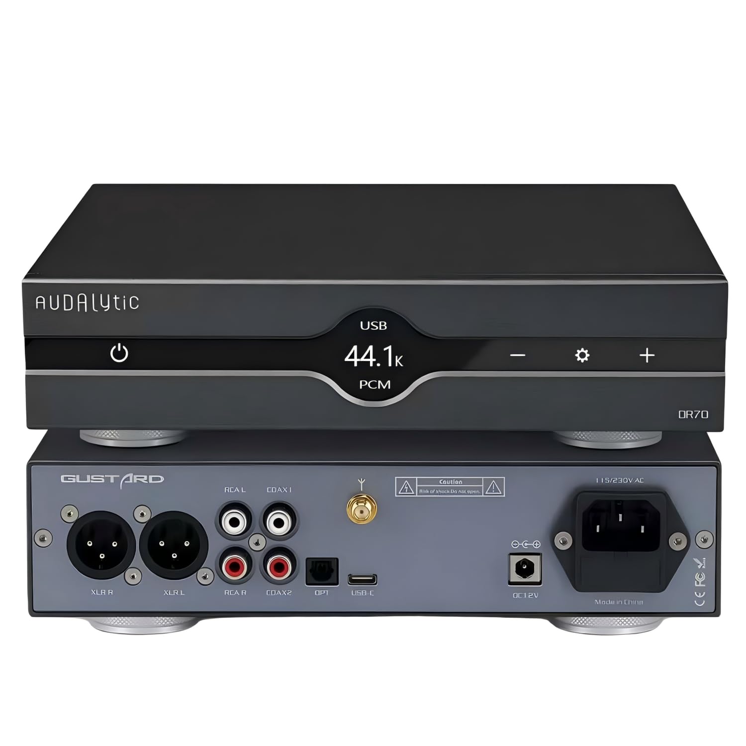 Gustard Audalytic DR70 R2R-DAC – Nativ 1-Bit-DSD, DSD512, PCM 768 kHz, vollständig diskreter, symmetrischer Digital-Analog-Wandler (Schwarz – ohne Streamer)