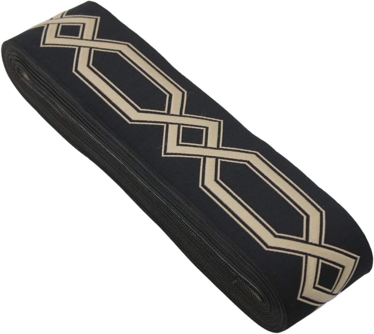 3.8 Yards Spool 3.9" Brown Caramel Geometric Drapery Trim Jacquard Ribbon for Your Drapes Curtains Drapery Banding Trim Tape V7 178