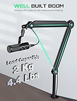 Vista 3 de FIFINE Brazo de Micrófono con Boom, Soporte de Micrófono con Canales de Gestión de Cables, Tubo de Extensión, Abrazadera de Escritorio, Adaptador