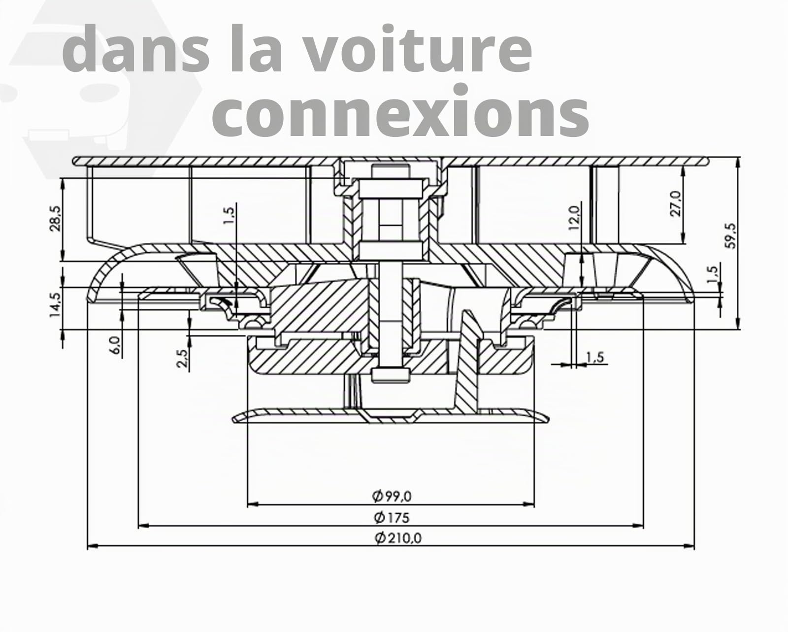 PETIT profil bas rotatif Event de toit pour vans bus - Blanc - Wind pneumatique rotatif ventilateur