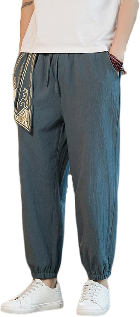 Amazon サルエルパンツ メンズ ワイドパンツ 夏用 エスニック 快適な履き心地 ズボン 涼しい リネンパンツ 9分丈 ハーフパンツ ゆったり 通気 ずぼん 大きいサイズ ボトムス ストライプ 袴パンツ 春 夏 秋 クロップドパンツ ミディアムパンツ 通販