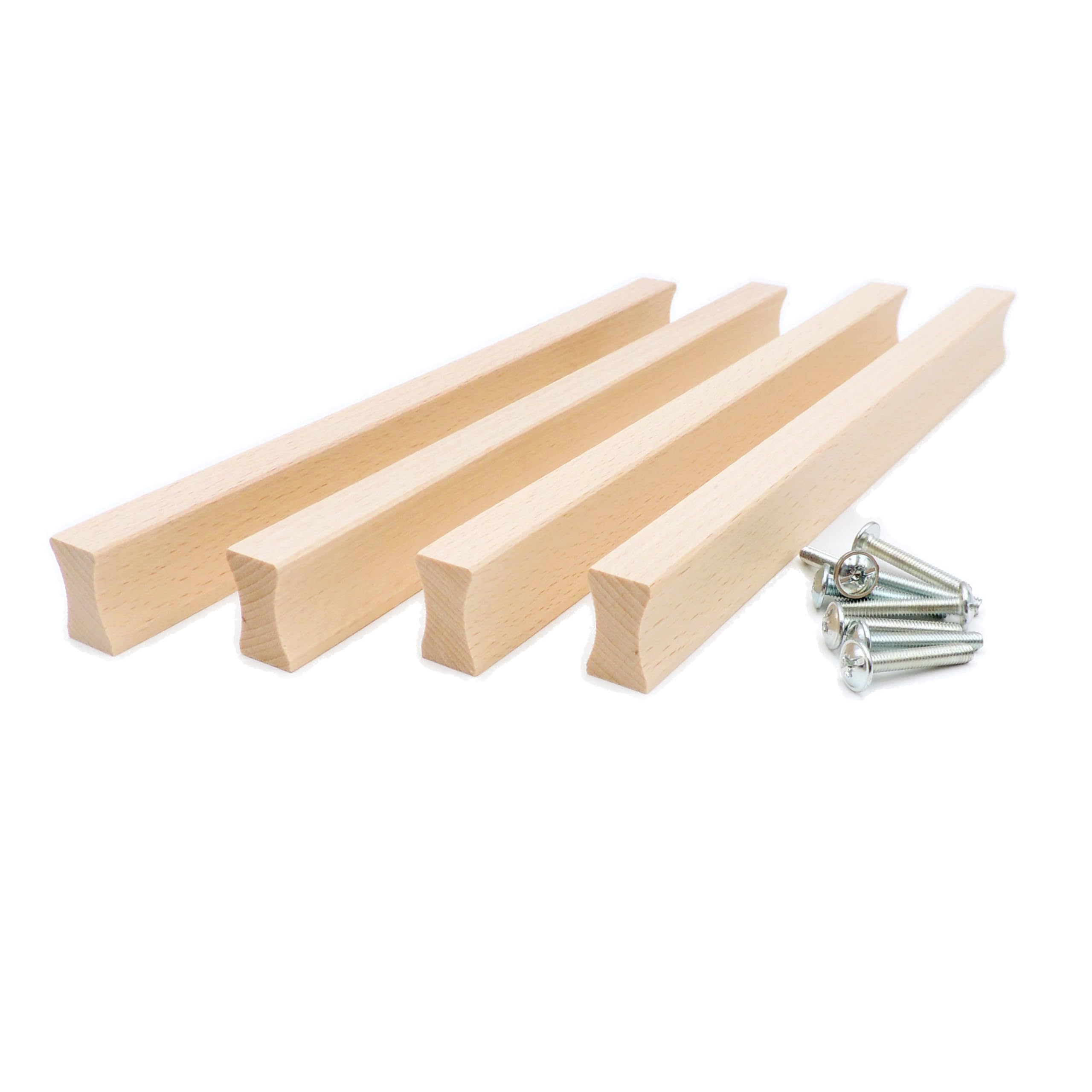 Poignées de meuble en bois en hêtre massif premium 128mm JOWE