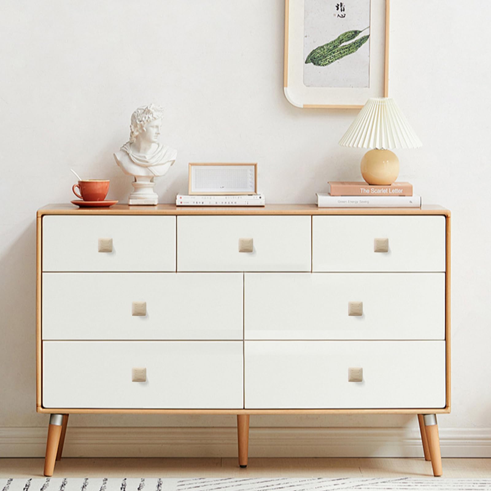 Wealrit Lot De 10 Boutons En Bois Avec Vis Pour Meubles De Cuisine Commode 1220080