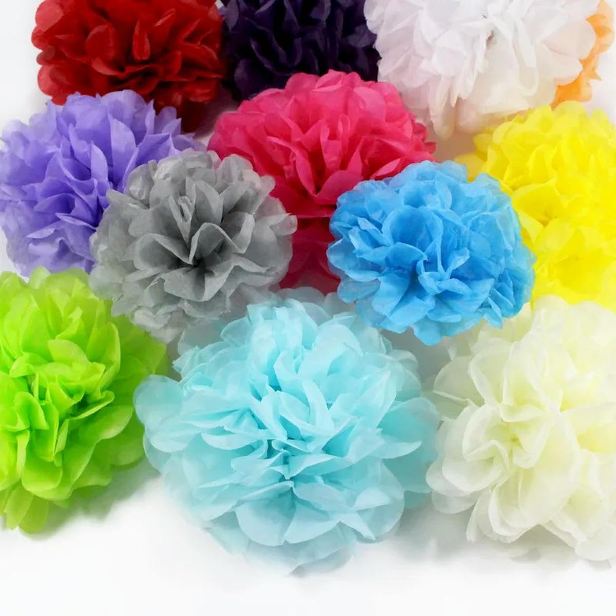 Set di pompon di carta velina fatti a mano - Decorazioni per feste