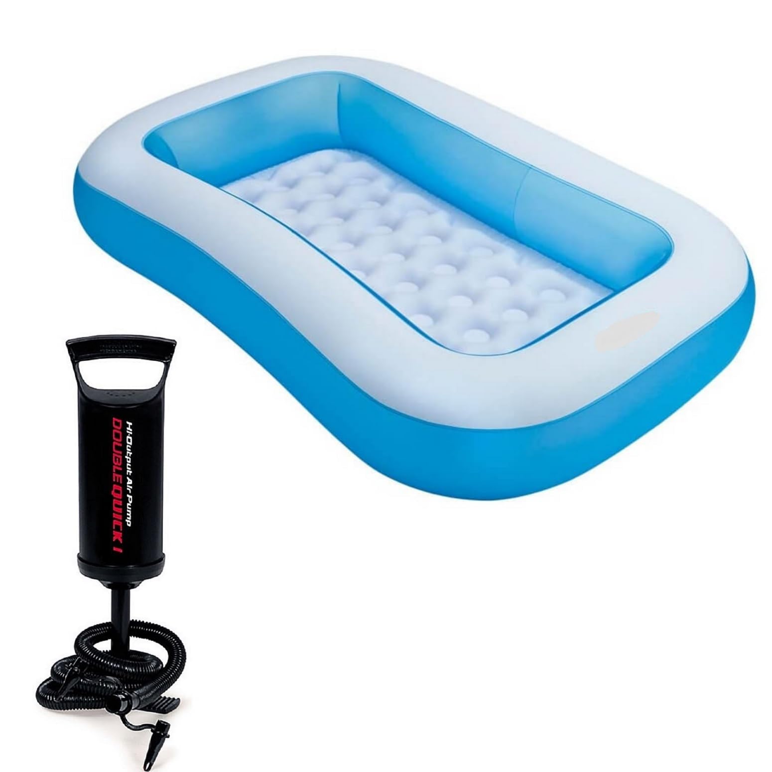 VWretails Combo 6 Ft Inflatable Bath Tub with Pump for Your Kids (White & Blue)-picture-11