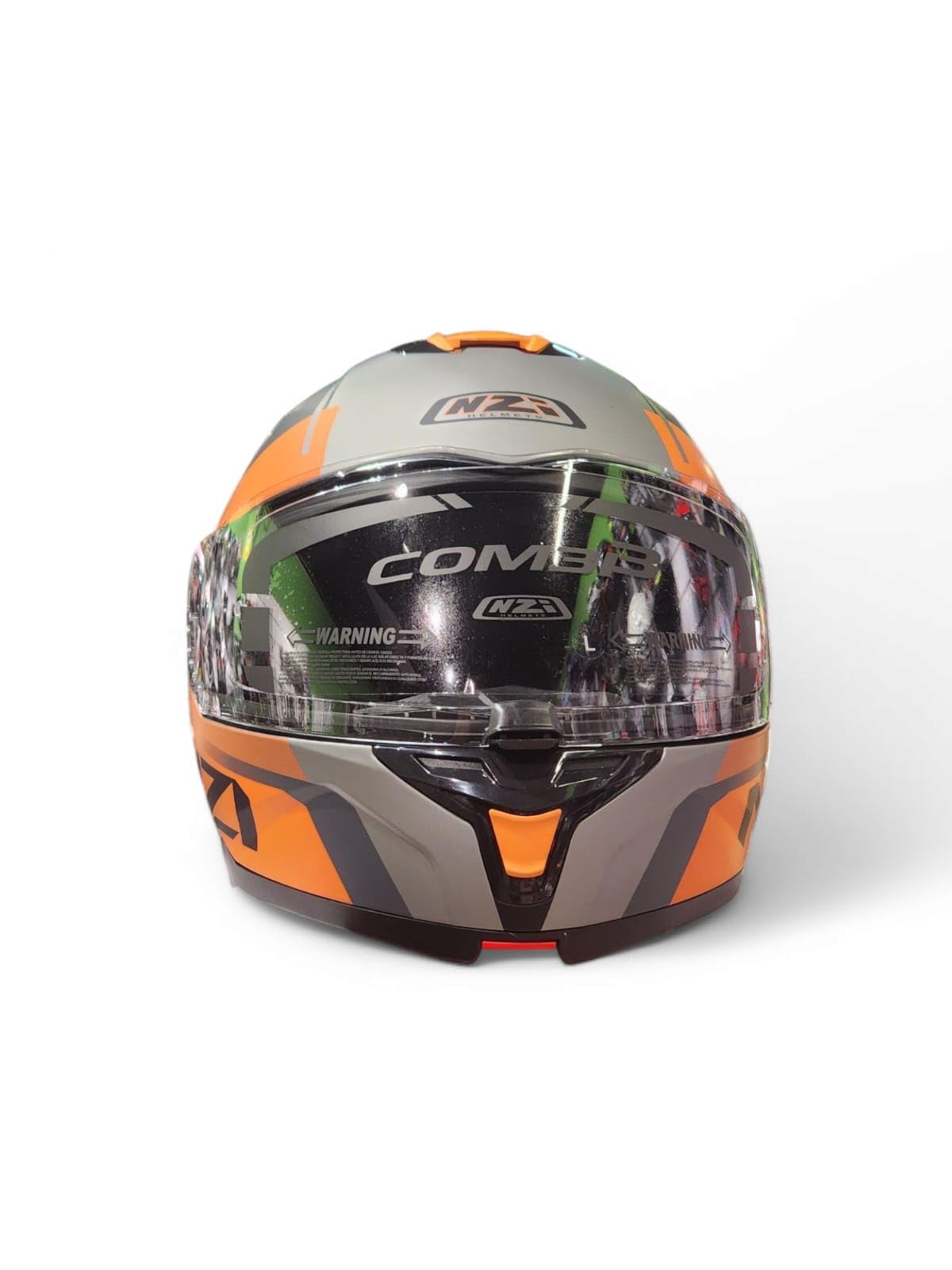 Casco Moto Modular NZI Combi 3 Daily Antracita Naranja HOMOLOGACION 22.06 Talla M