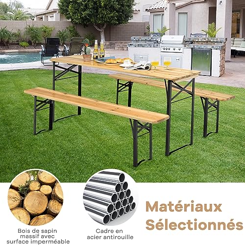 Table de pique-nique pliable gain de place pour terrasse - 7