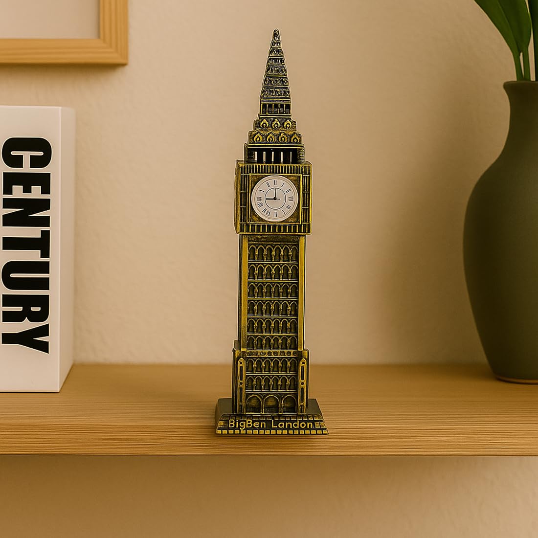 Cortina Metal Big Ben Statue for Home Decor - Aesthetic Showpiece - Decorative Sculpture for Home Decor & Office Decor - 4.5x3x18 CM, Gold