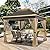 Yaheetech 11x11 Pop Up Gazebo Outdoor Canopy Shelter, Instant Patio Gazebo Sun Shade Canopy Tent with 4 Sandbags, 2 Tiers Roof & Mesh Netting for Lawn, Garden, Backyard & Deck, Brown