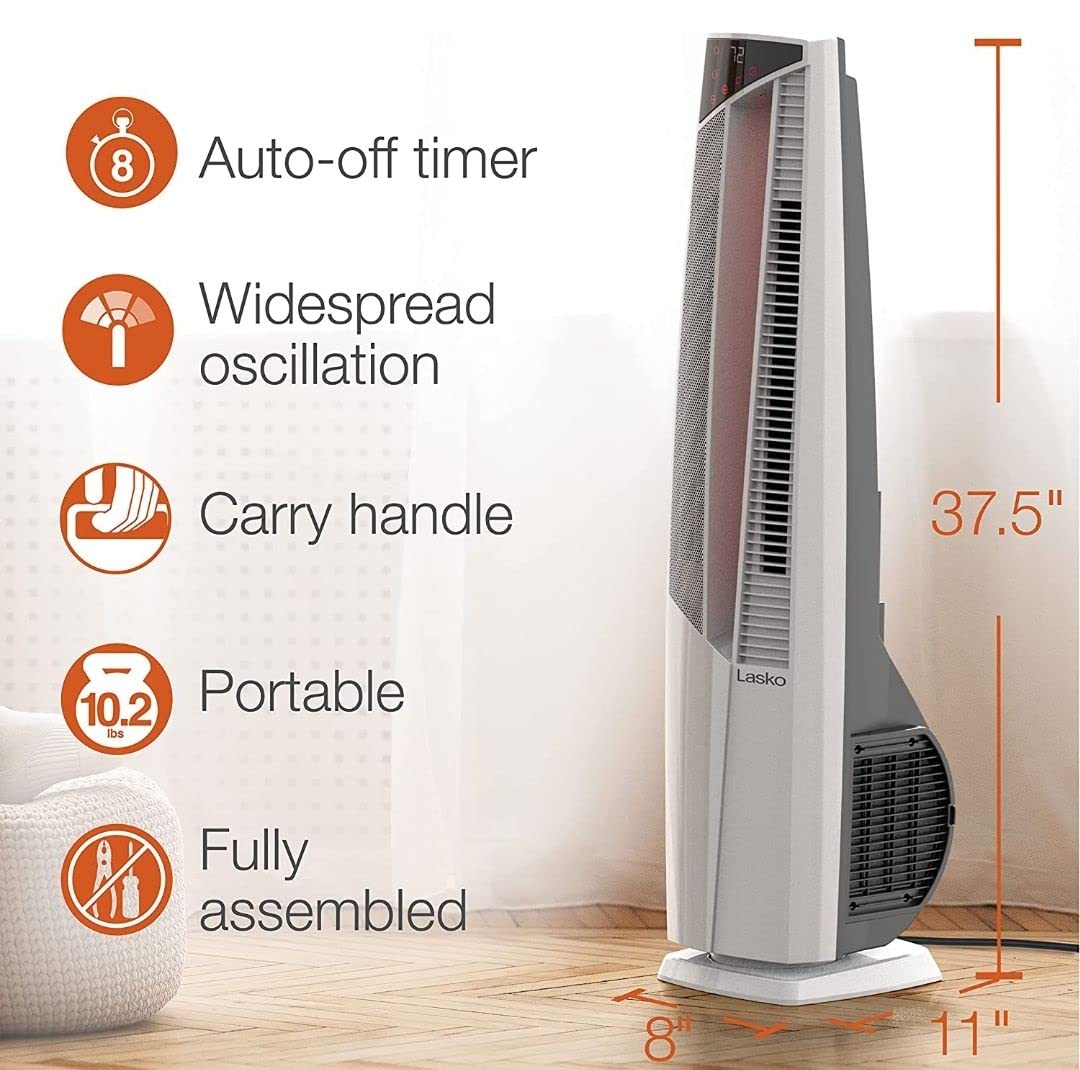 Amazon.com: Lasko FHV801 Oscillating Tower Fan and Space Heater : 居家與廚房