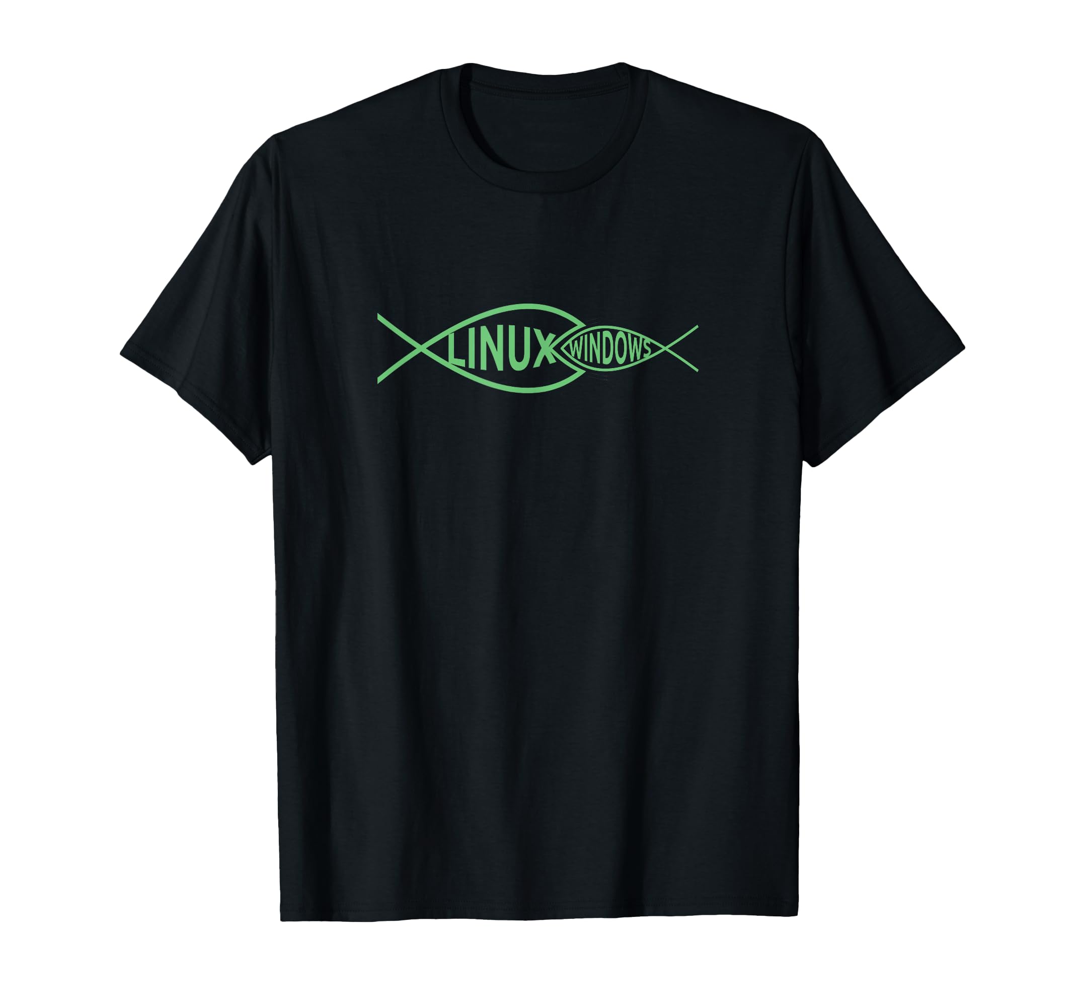 Linux Fish Windows Fish Funny Tech Humor T Shirt T-Shirt