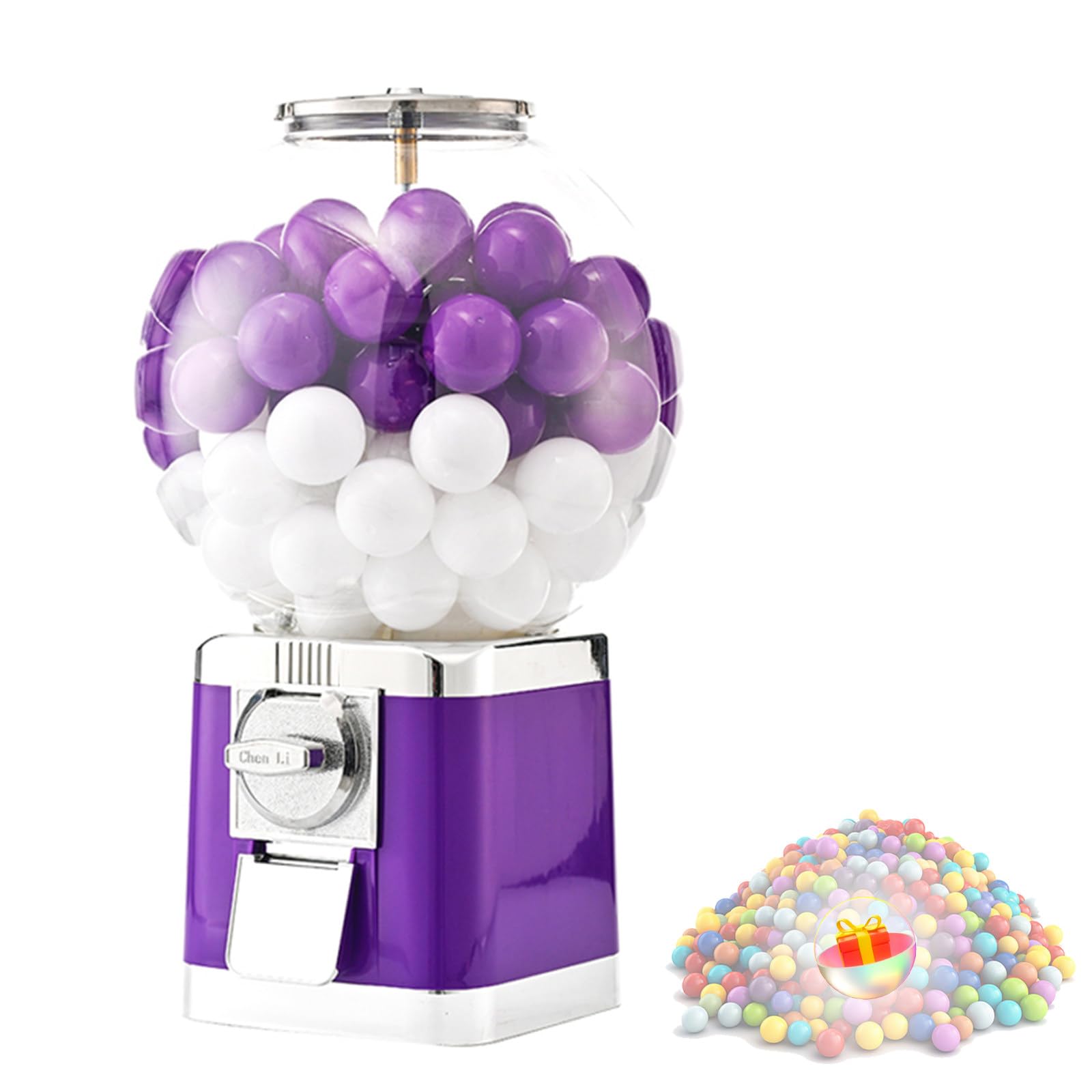 Máquina Expendedora De Juguetes con Cápsulas, 30 x 30 x 48 cm Máquinas Expendedoras De Dulces, Plástico ABS, para Salas de Juego, Tiendas minoristas y Parques de Atracciones Purple