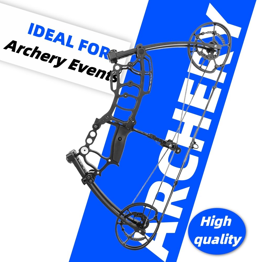 Set Arco Composto per Arceria 40-65 Libbre 320fps, Lunghezza di Trazione 25"-30", Doppio Uso per Frecce e Sfere d’Acciaio, Caccia, Pesca con Arco e Tiro al Bersaglio