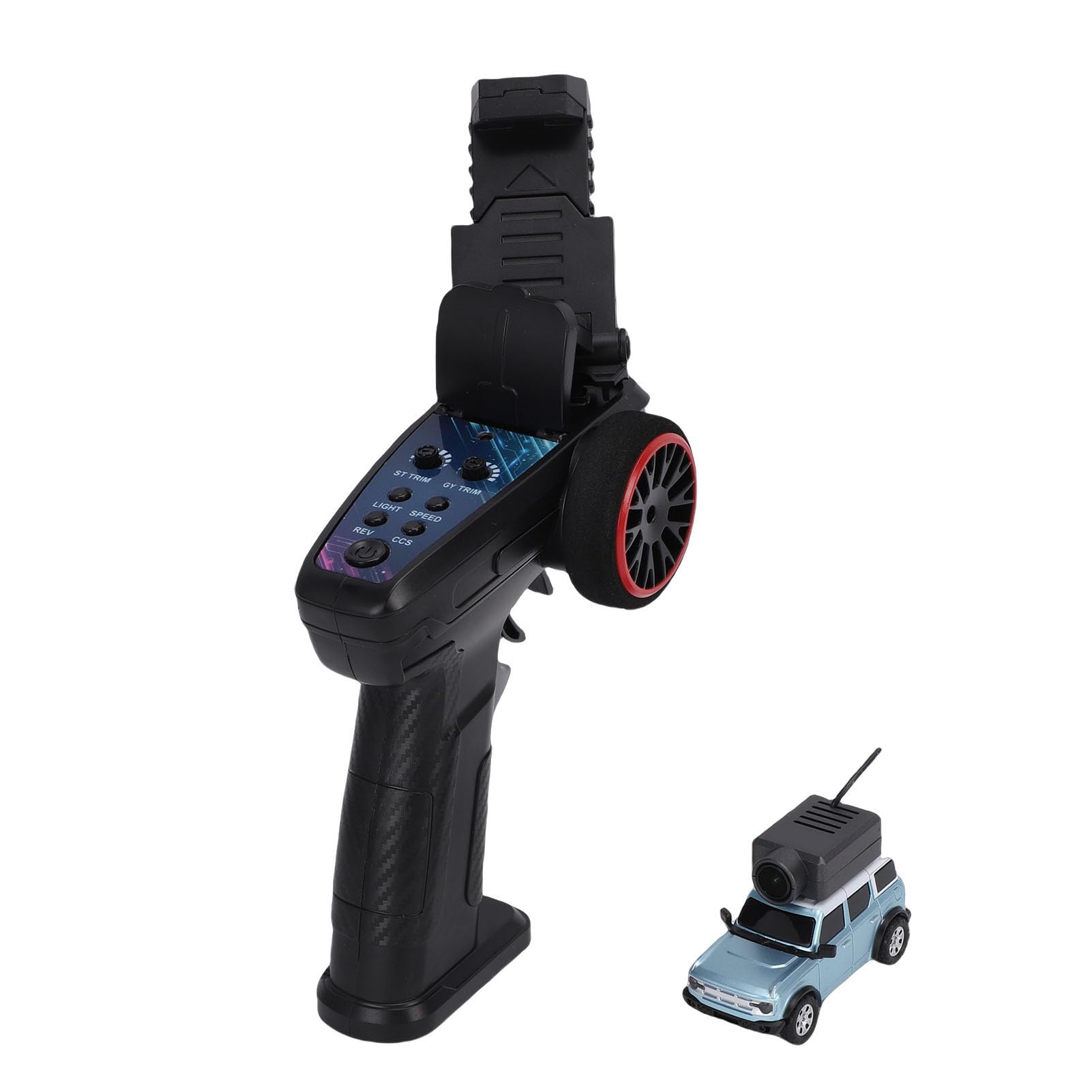 RiToEasysports Samochód Mini RC 1:64 FPV, Zdalnie Sterowany Samochód do Driftu 2,4 GHz z kamerą HD i Połączeniem Aplikacji Wi-Fi, Samostabilizująca Kontrola 3 Prędkości do Użytku w (jasny niebieski)