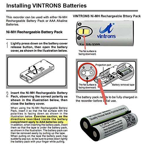 Vintrons Br-402, Br-403 Battery Replacement For Olympus Ds-2300, Ds-3300, Ds-4000, Ds-5000, Ds-5000Id, (2.4V, 800Mah, Br-402, Br-403 Battery) #TOP7