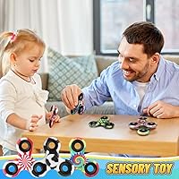 Vista 3 de Paquete de 10 juguetes Fidget Spinner a granel para niños y adultos, juego de metal Tri-Spinner Fidget Spinner de mano para aliviar el estrés, bolsa