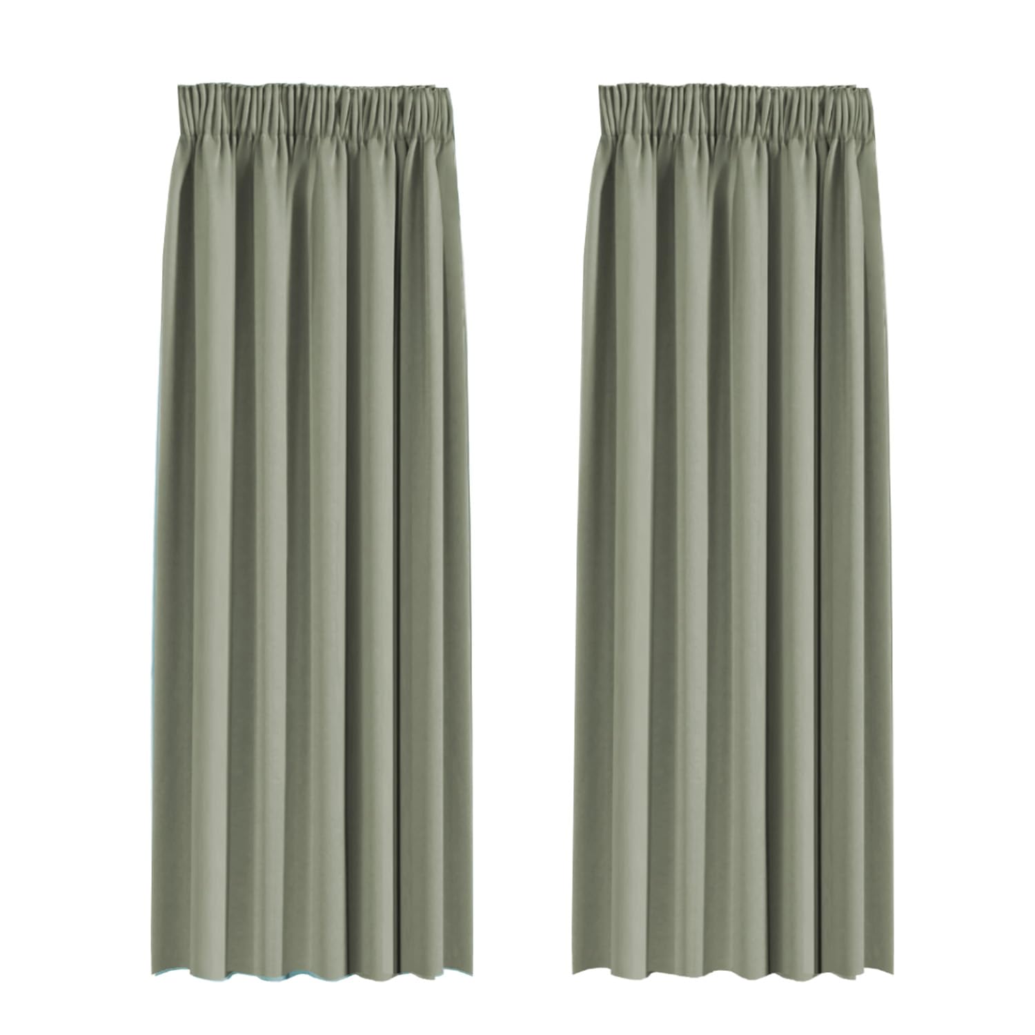 BellaHills Blackout Curtains Pencil Pleat Bedroom Curtain Panel for Privacy Protected Thermal Insulated Window Treatment for Living Room 2 Panels