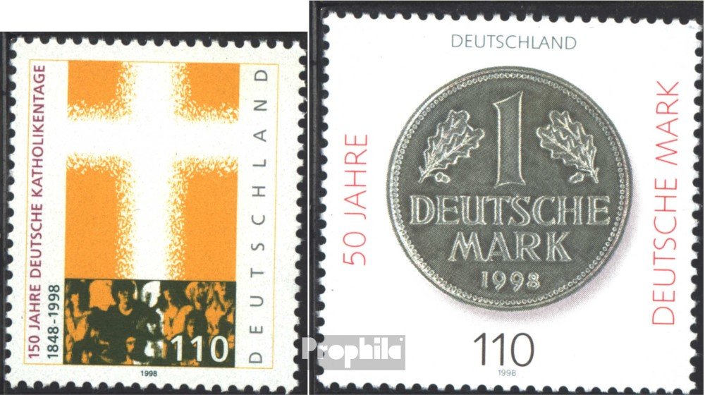 FRD (FR.Germany) 1995,1996 (complete.issue.) fine used/cancelled 1998 Katholikentage, D-Mark (Stamps for collectors)