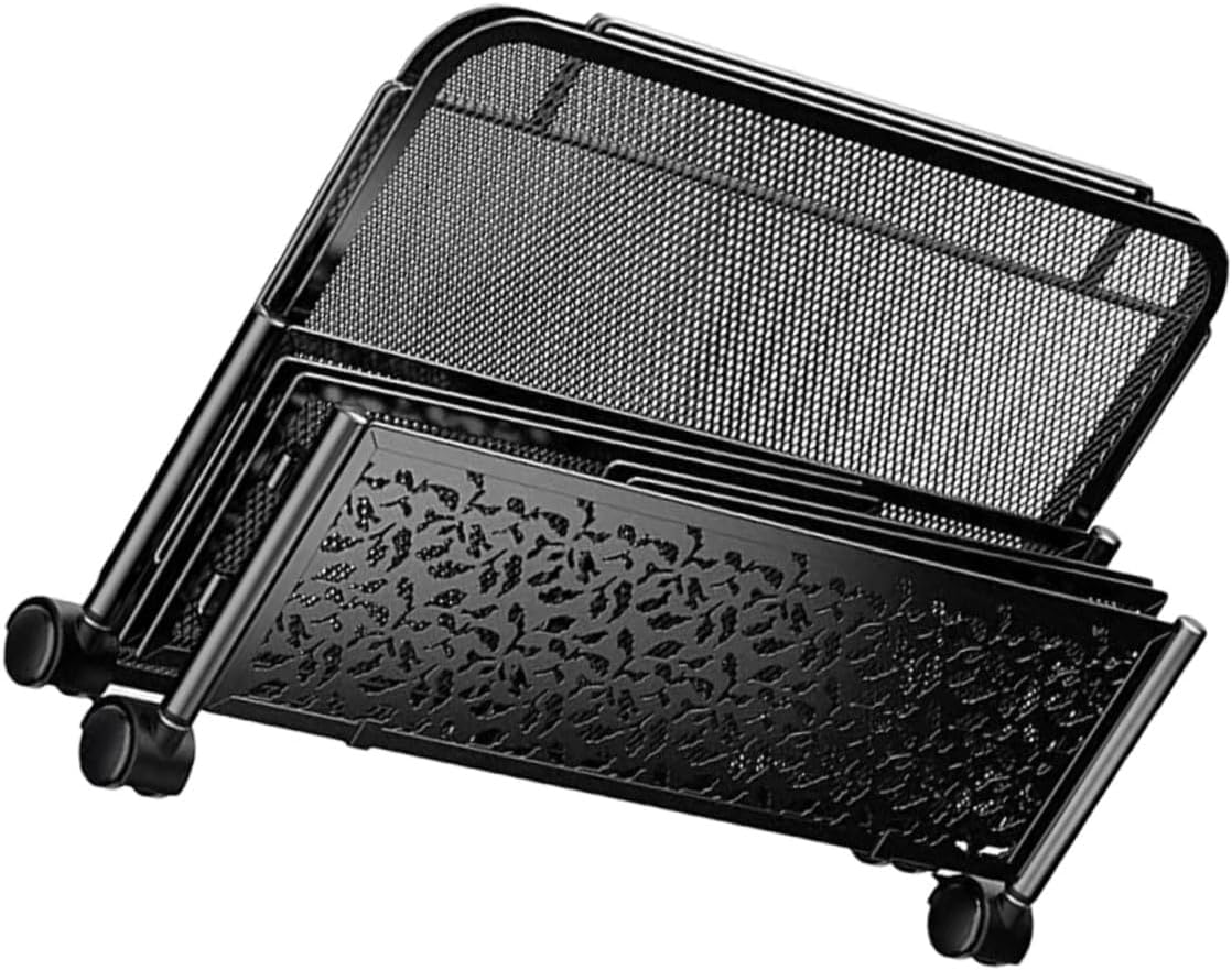 Zerodeko Bed Storage Organizer with Wheels Large Steel Underbed Storage Bin for Bedroom Clothes and Shoes Black