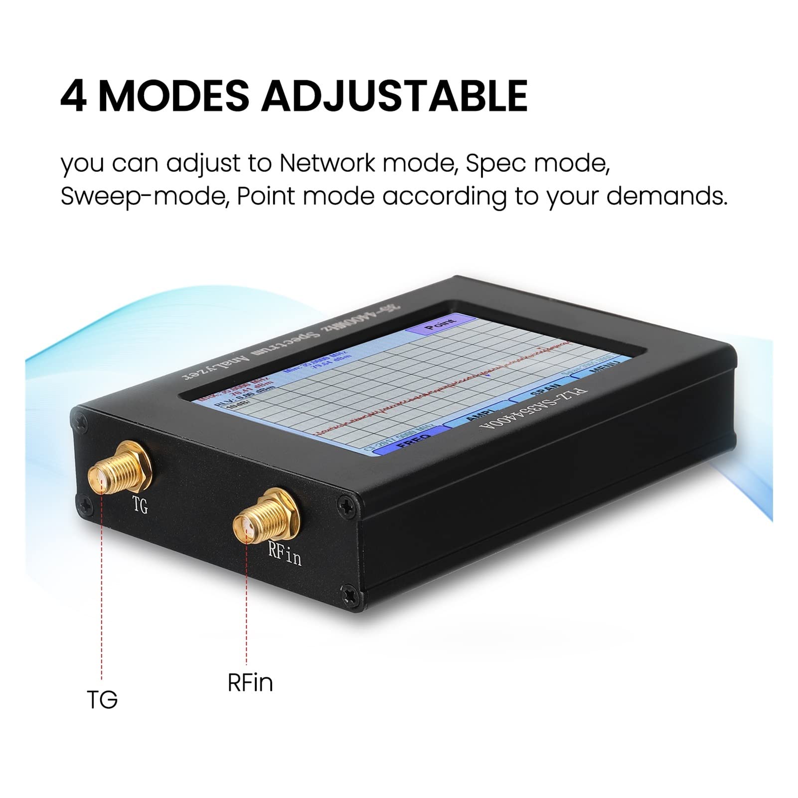 AMAZWI Antennenanalysator Spektrum-Netzwerkanalysator Signal/Tracking-Quelle 35-4400 MHz Amplitude Bandbreite Frequenz LCD-Farbdisplay Vollständiger Touchscreen Spektrumanalysatoren