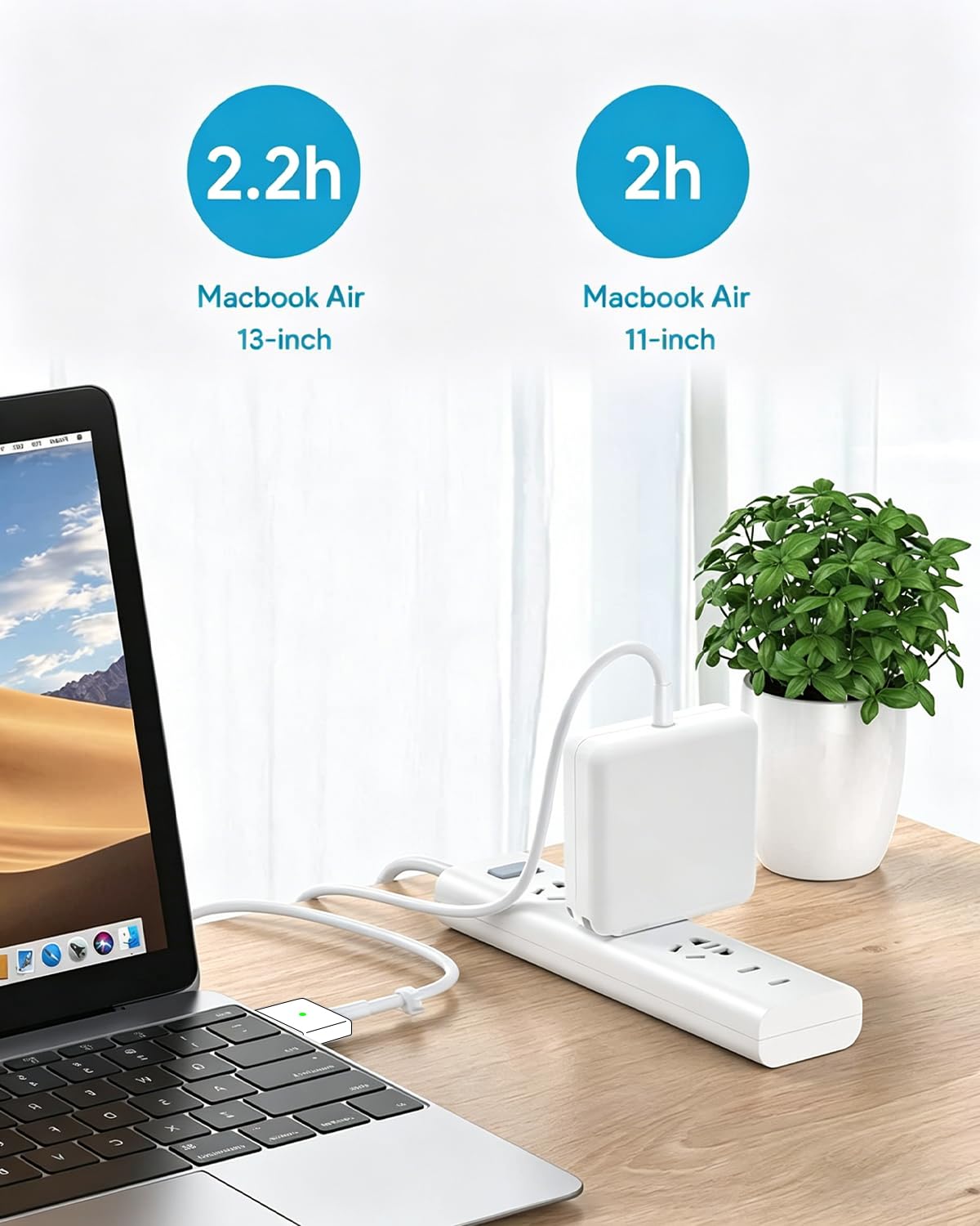 Amazon.com: Mac Book Air Charger, 45W Magnetic Mag2 T-Tip Laptop
