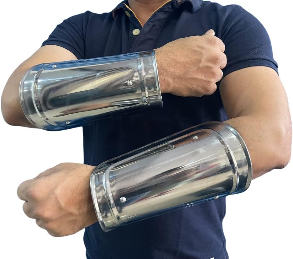 NauticalMart Steel Adam Arm Bracers Medieval Armor LARP ARM Protection Plate Armor