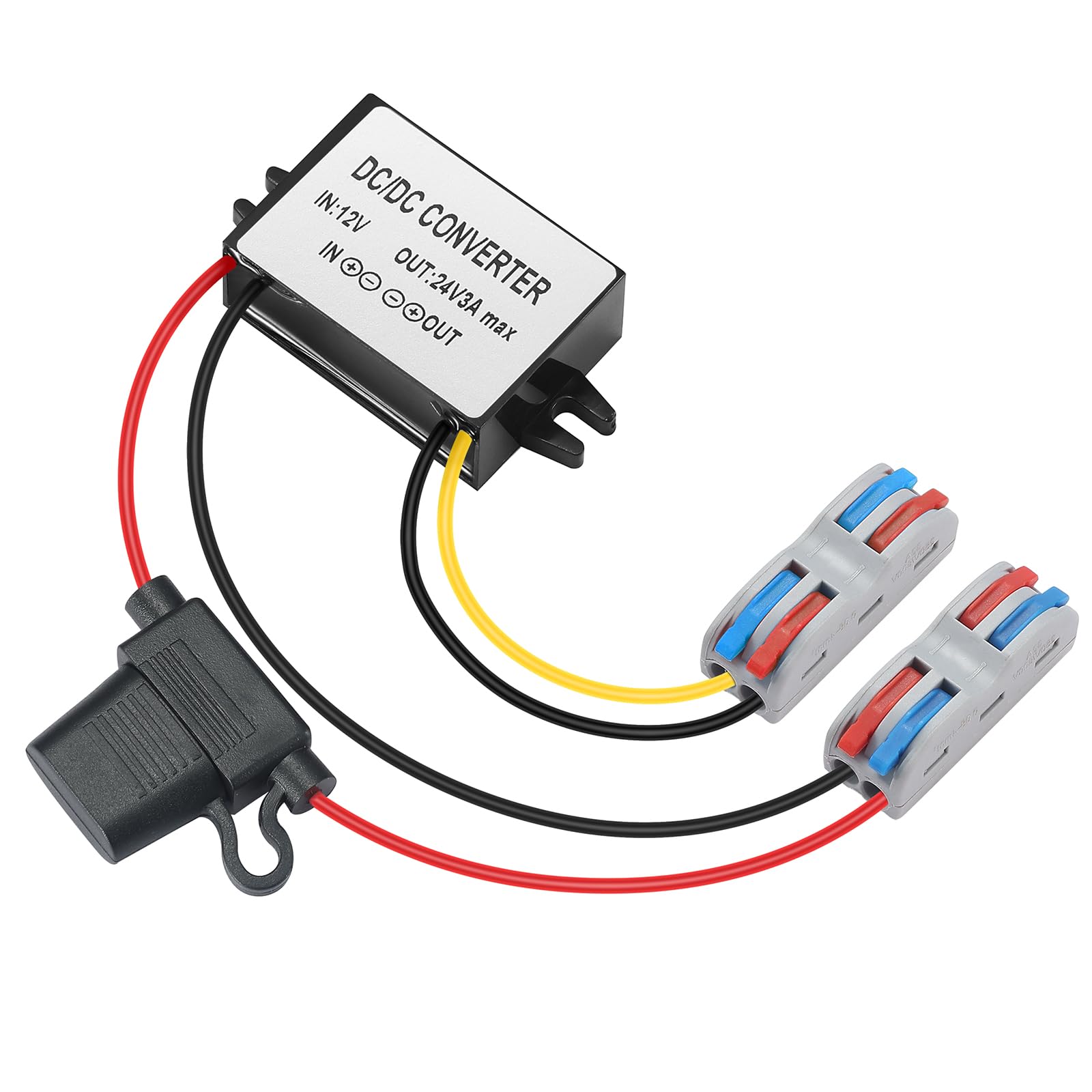 MZHOU DC 12V Converter 24V 3A Max 72W Voltage Converter, DC/DC 10-22V to 24V Boost Converter Adapter Power Supply Voltage Regulator- IP67 Waterproof for Automobile, Instruments etc.-image-44