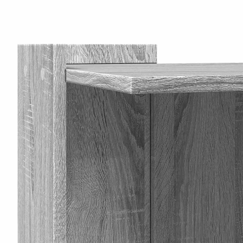 Katzenklo Schrank Grau Sonoma, 53x53x51 cm Katzenhaus Holzwerkstoff, Beistelltisch für Katzen, Katzenhöhle versteckt für Katzentoilette und Katzenbett
