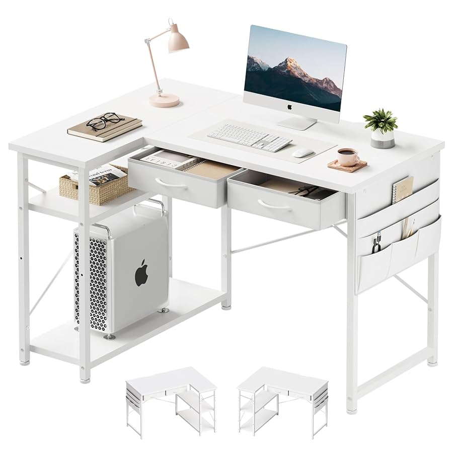 Amazon | Maihail l字デスク机pcデスク パソコンデスク 幅100cm