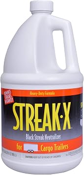 RVTECH Streak-X Cargo + Enclosed Trailers Instant RV Black Streak Remover - Race Hauler Stain Smoke Soot Bird Dropping Sap Brake Dust Tar Pro-Strength Cleaner Wash | 1 Gallon