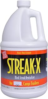 RVTECH Streak-X Cargo + Enclosed Trailers Instant RV Black Streak Remover - Race Hauler Stain Smoke Soot Bird Dropping Sap Brake Dust Tar Pro-Strength Cleaner Wash | 1 Gallon